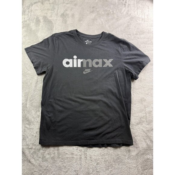 Nike Air Max Shirt Mens XL Black Tee Swoosh Logo Spell Out Athletic BV1997-00A - Picture 1 of 10